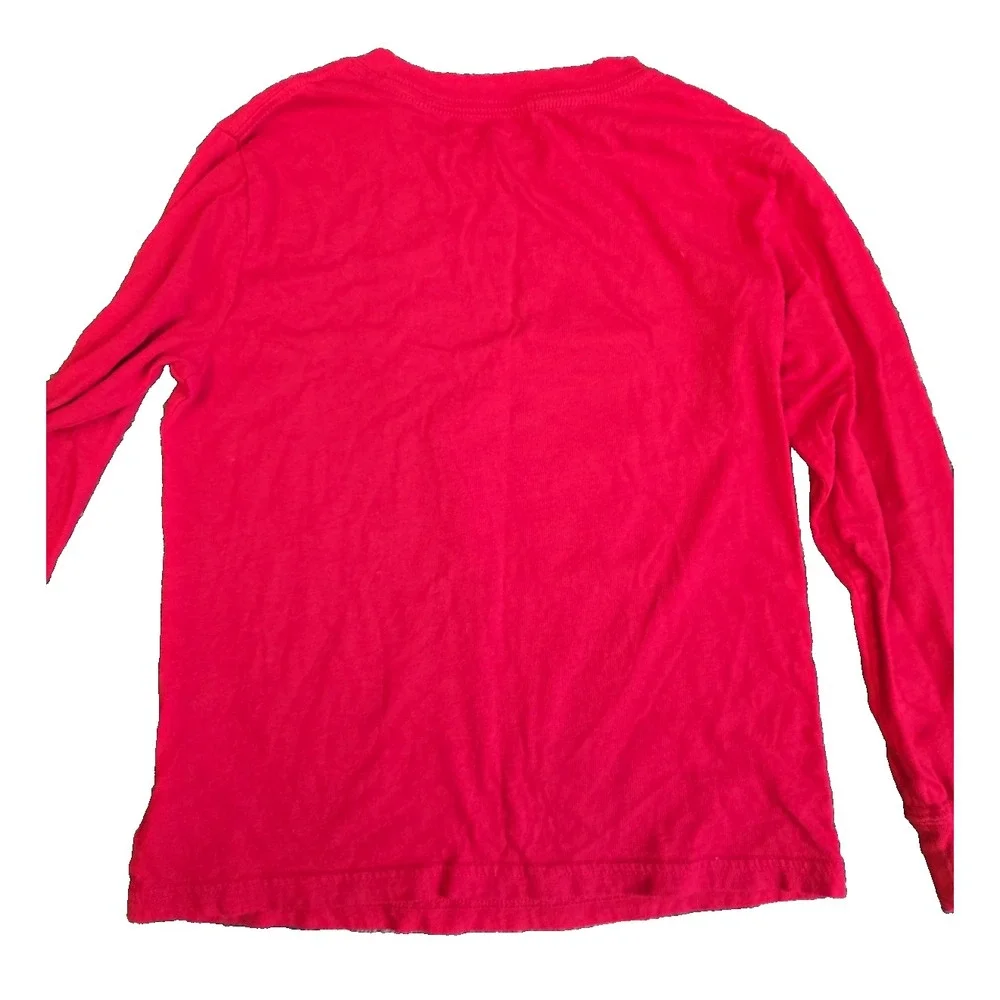 Polo Ralph Lauren Bear Long Sleeve T-Shirt Kids Size 7 Christmas Tree Red